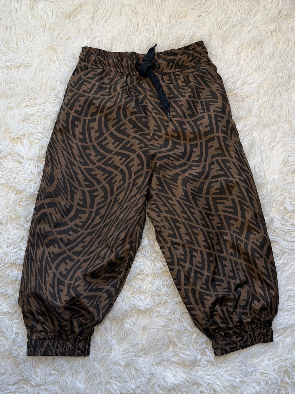 Fendi Brown Logo-Print Kids Joggers